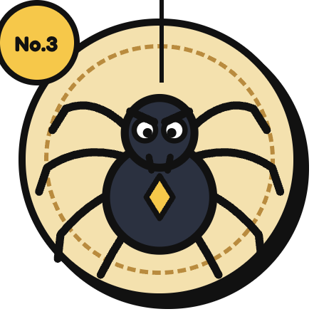 Spiders illustrated pest badge